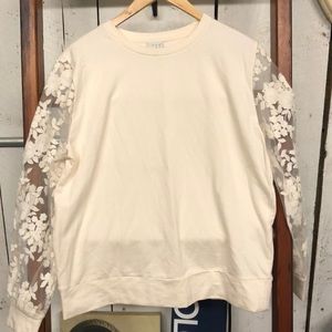 Long sleeve lace detail shirt